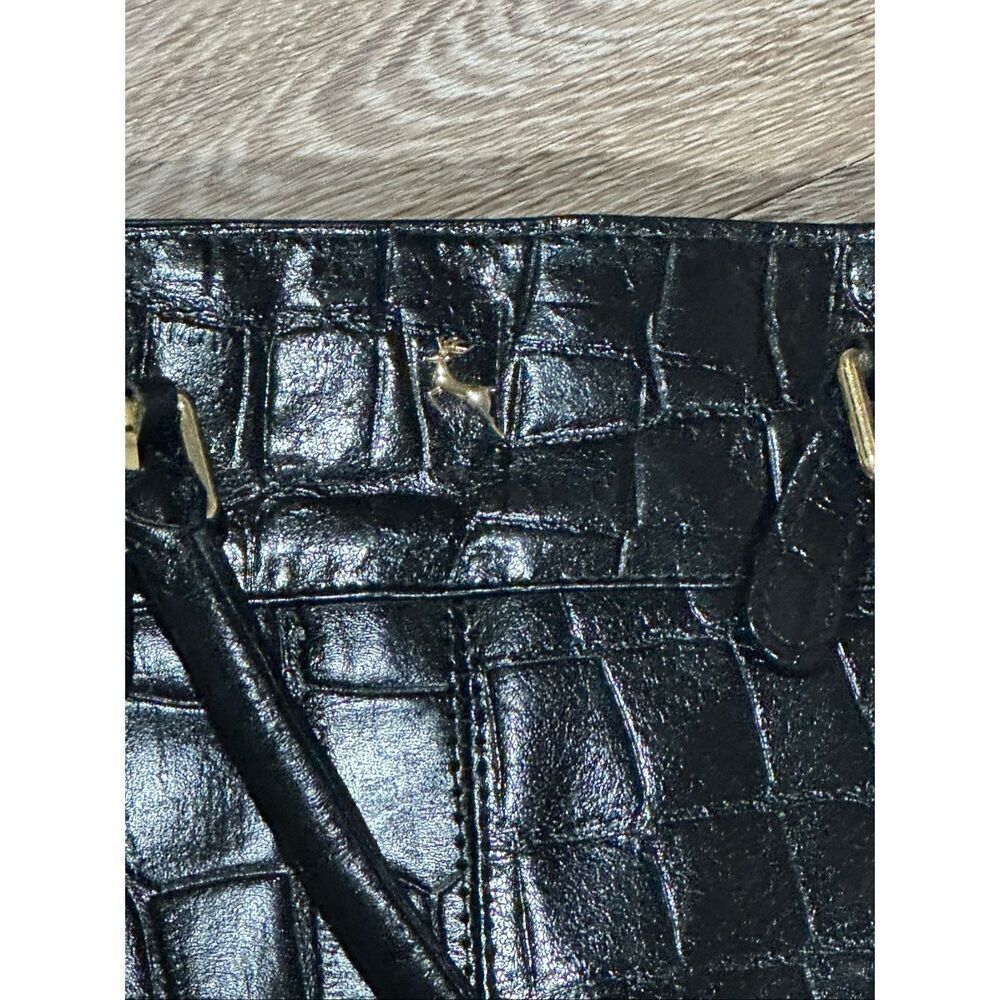 Ashwood black small croc embossed leather purse - Picture 2 of 10